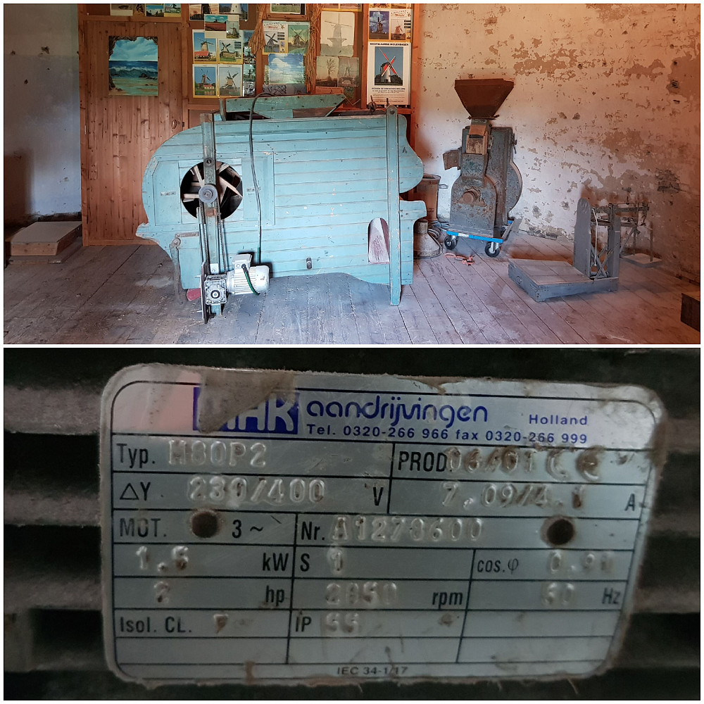 4, Motor 271128, E.M.F. Dordt, Pieter Zuijkerbuijk (14-06-2019)Kafmolen
Fabrikant - MAK Aandrijvingen
Motornummer - A1278600
Type - H80P2 KW - 1.6
PK/Omw - 2 / 2850
Brandstof - Elektromotor
Bouwjaar - Onbekend
Status - Aanwezig
Bedrijfsvaardig - Ja, maar moet nog een vertrager tussen
Jaar geplaatst - Onbekend | Database Nederlandse molens