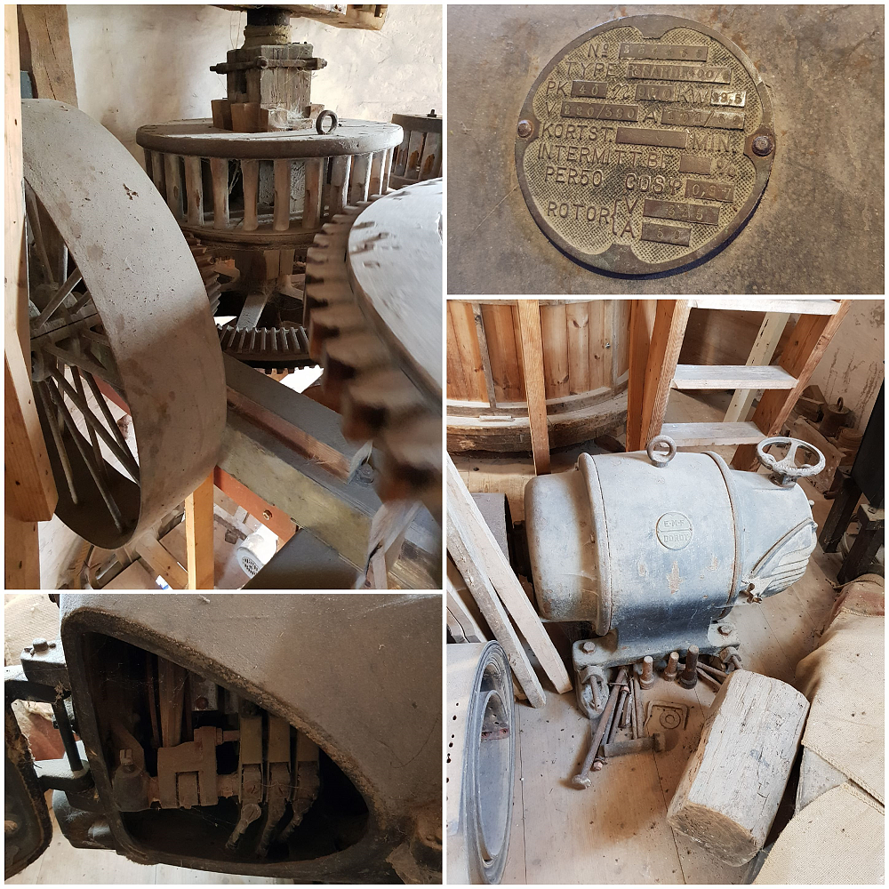 Motor 234438, E.M.F. Dordt, Pieter Zuijkerbuijk (29-06-2019)Linksboven is het rondsel te zien dat gemonteerd zit op de haakse overbrenging, linksonder geeft een inkijk op de elektronica van de E.M.F Dordt.
 | Database Nederlandse molens