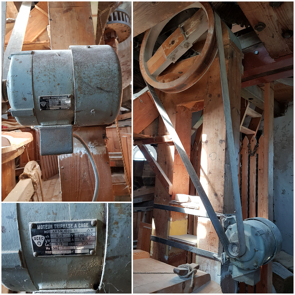 3, Motor 234438, E.M.F. Dordt, Pieter Zuijkerbuijk (29-06-2019)Elevatormotor
Fabrikant - ACEC Moteur Triphase A Gage MOT - AK5N 1820 VI CH-0.75 
Spanning - 220/380 
KW/omw - 0.55 / 935  
Bedrijfsvaardigheid - Bedrijfsvaardig
Jaar geplaatst - circa 1962
 | Database Nederlandse molens
