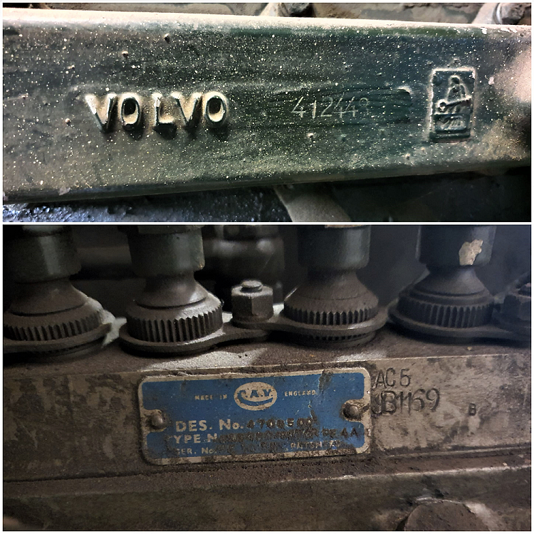 4, Motor ?, Volvo motoren, Pieter Zuijkerbuijk (9-11-2019)Technische gegevens van de motor, het blauwe plaatje is niet helemaal duidelijk, denk dat het van een onderdeel is dat uit Engeland komt | Database Nederlandse molens