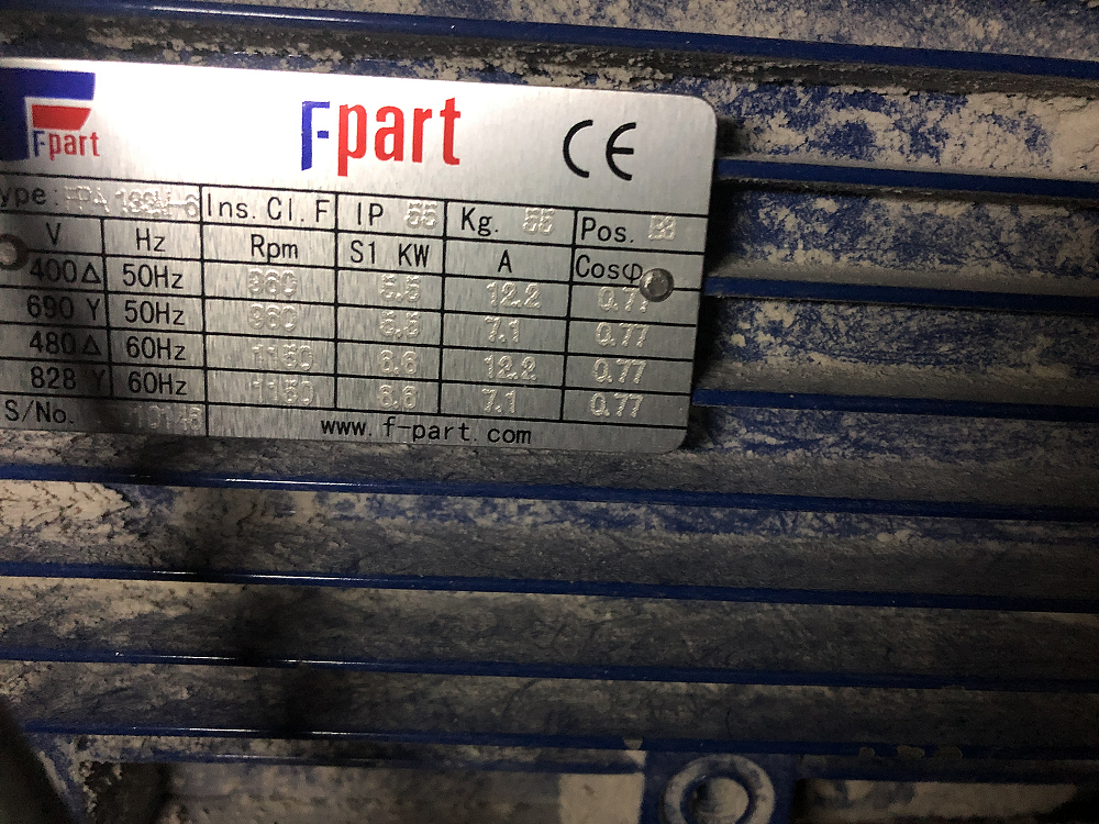 4, Motor 5010148, F-Part, Sander Boom (15-12-2020)het typeplaatje | Database Nederlandse molens